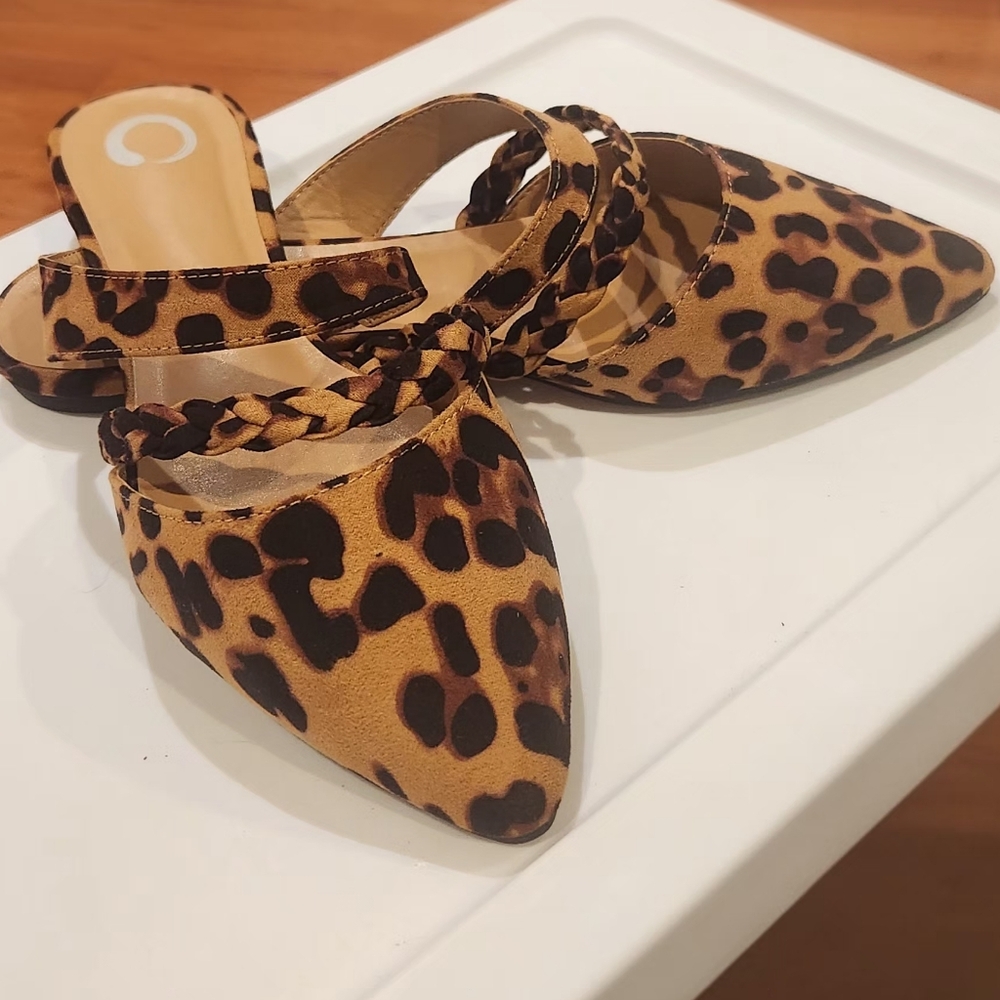 Journee Collection Leopard Print Braided Mules
